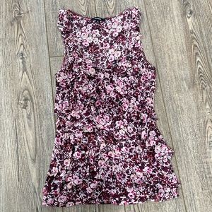 Express Medium M Pink Purple Mesh Tank Top Ruffles